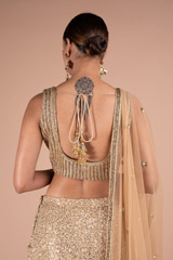 Gold Sheet Antique Sequins LehengaDSC05351