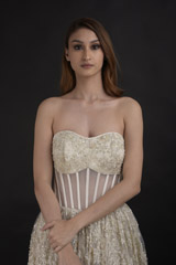 White Embellished Corset Gown_DTR0834