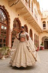 Ivory Organza Scalloped LehengaDSC04721