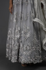 Grey Embellished Corset Gown_SUB8847