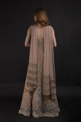 Beige Embellished Gown_DTR0736