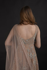 Beige Embellished Gown_DTR0737