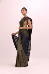 Blue Striped Silk SareeIMG_5297