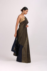 Blue Striped Silk SareeIMG_5314