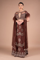 Brown Embellished Lehenga