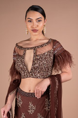 Brown Embellished LehengaDSC05461
