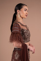 Brown Embellished LehengaDSC05465