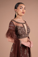 Brown Embellished LehengaDSC05467