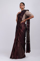 Electric Wine Handcrafted SareeIMG_3767