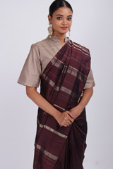 Electric Wine Handcrafted SareeIMG_3772