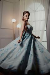 Powder Blue Off Shoulder Ball Gown1