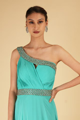 Turquoise One Shoulder GownDSC07016