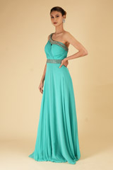 Turquoise One Shoulder GownDSC07018
