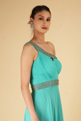 Turquoise One Shoulder GownDSC07020