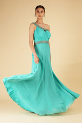 Turquoise One Shoulder GownDSC07021