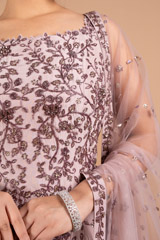 Mauve Embellished Silk Kurta SetDSC02285