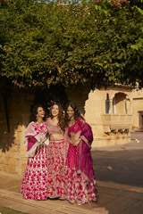 Magenta Raw Silk Cutwork Embroidered Lehenga4