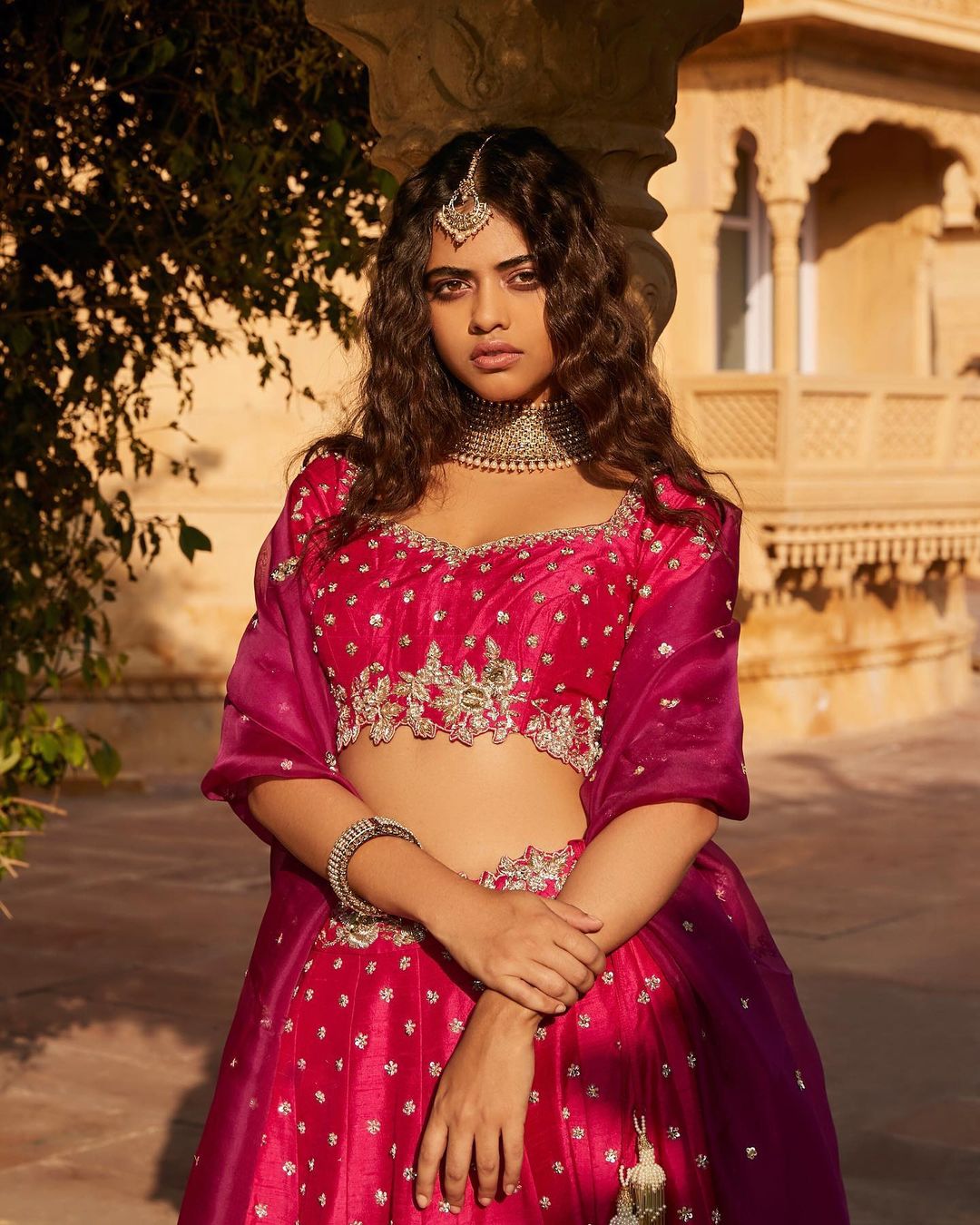 Magenta Raw Silk Cutwork Embroidered Lehenga5