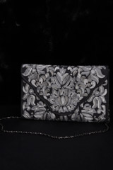 Dark Grey Embroidered ClutchIMG_1465