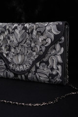 Dark Grey Embroidered ClutchIMG_1468