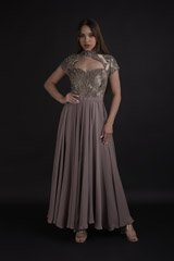 Grey Sweet Heart Neck Gown2002_video