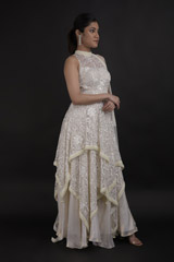 White Layered Kurti Set_DTR0671