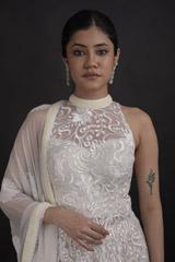 White Layered Kurti Set_DTR0673