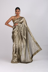 Silver Metallic Longline SareeIMG_5355