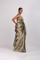 Silver Metallic Longline SareeIMG_5364