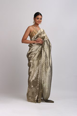 Silver Metallic Longline SareeIMG_5368