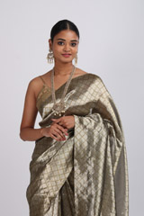 Silver Metallic Longline SareeIMG_5380