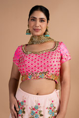 Blush Pink Net LehengaDSC09785