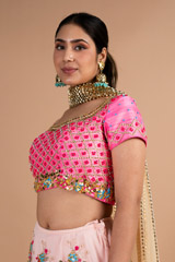 Blush Pink Net LehengaDSC09786