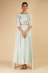 Mint Asymmetrical Sleeved Top Bottom SetDSC00468