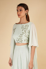 Mint Asymmetrical Sleeved Top Bottom SetDSC00471