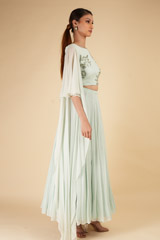 Mint Asymmetrical Sleeved Top Bottom SetDSC00472