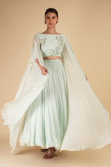 Mint Asymmetrical Sleeved Top Bottom SetDSC00475