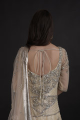 Beige Embellished Gown_DTR0100