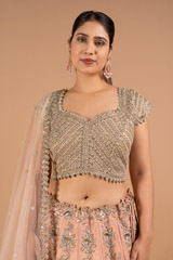 Peach hued Cutwork LehengaDSC02253