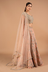 Peach hued Cutwork LehengaDSC02258