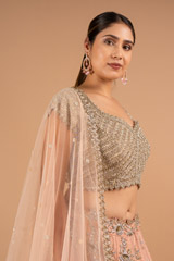 Peach hued Cutwork LehengaDSC02259