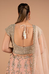 Peach hued Cutwork LehengaDSC02265