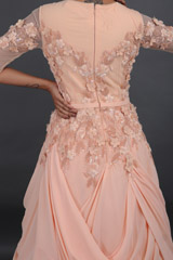 Small Flower Motifs Peach Ball GownIMG_6010