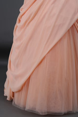 Small Flower Motifs Peach Ball GownIMG_6017