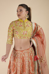 Orange Gota Lehenga Set_DTR2804