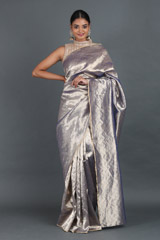 Dual Shade Grey Saree