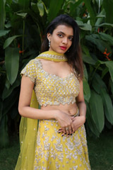 Yellow Raw Silk Scalloped LehengaIMG_1574