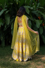 Yellow Raw Silk Scalloped LehengaIMG_1605