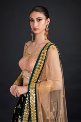 Dark Green Velvet Lehenga_DSC4705-Edit