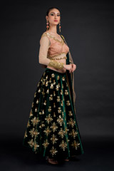 Dark Green Velvet Lehenga_DSC4707-Edit